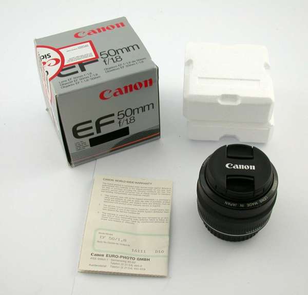 CANON EF EOS 1,8/50 50mm F1,8 metal Bajonett das GUTE top BOX