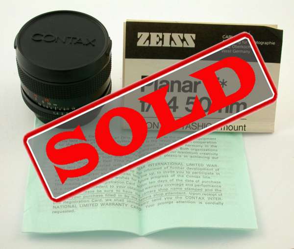 ZEISS Contax Planar T* 1,4/50 50mm F1,4 prime lens