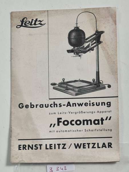 LEICA LEITZ Focomat 1935 Gebrauchs Bedienungs-Anleitung