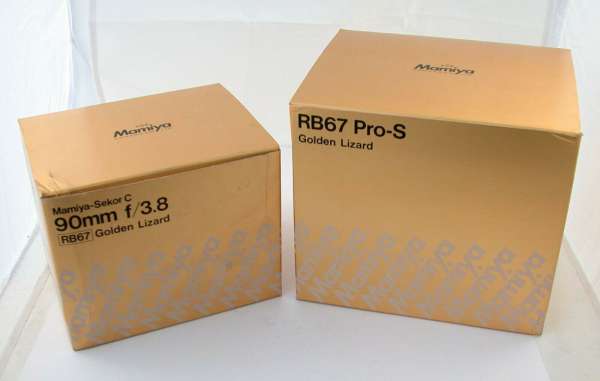 OVP Verpackung MAMIYA Golden Lizard RB67 Pro S 3,8/90 Sekor-C 90