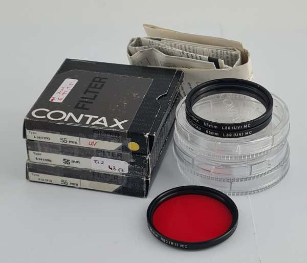 CONTAX UV Rot Objektiv Filter E55 55 55mm neu