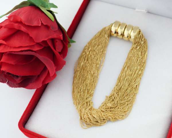 Armband bracelet 750 Gold 74-strängig hoch-fein Traum 35,1 Gramm 18,3 cm