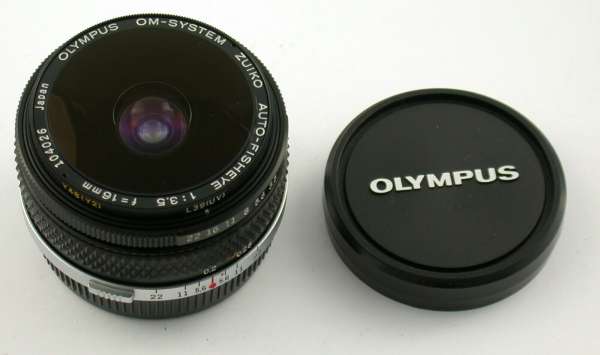 OLYMPUS OM Zuiko-Fisheye 3,5/16 16mm F3,5 letzte Version schwarz