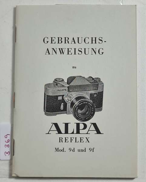 ALPA Reflex Mod. 9d 9f Camera Instructions German