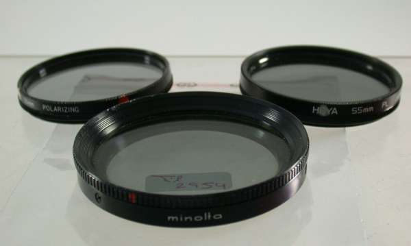 Minolta Hoya Polarizing Polarizer Filter 55mm 55Ø Set