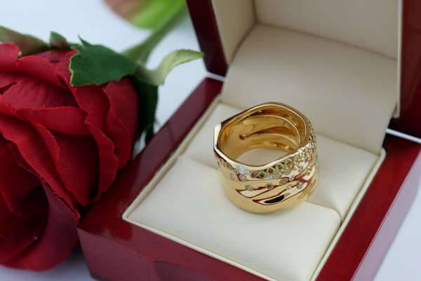 Ring Gold 750 KAT FLORENCE diamonds 1,37 ct size 55 like new