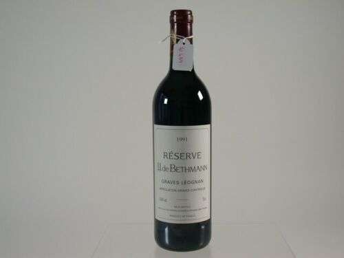 Red Wine 1991 J.J. De Bethmann Graves Leognan Reserve France