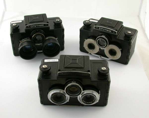 3x SPUTNIK Gomz 6x6 Stereo Kamera DIFFERENT Angulon 65 Lomo 75 etc.