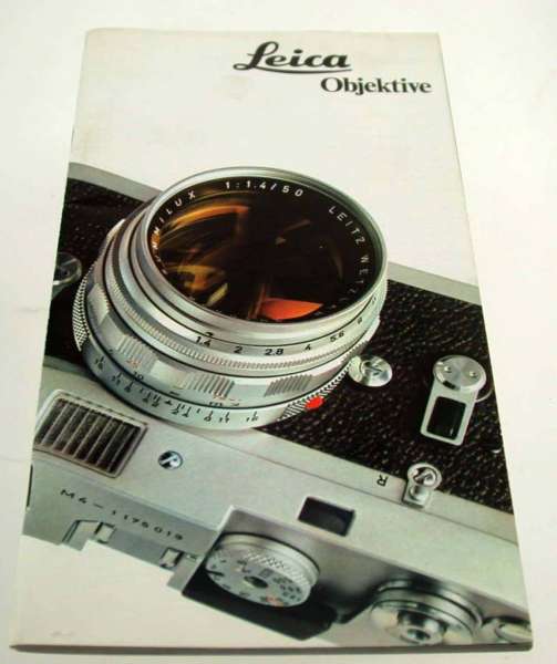 Leica Leitz leaflet vintage original Leica - Objektive 1968
