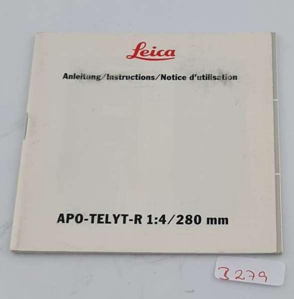 LEICA LEITZ Apo-Telyt-R 4/280 manual Instructions engl. frz. dt.