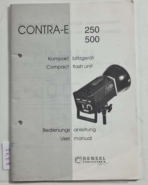 HENSEL Contra-e 250 500 compact Flash Instructions Manual